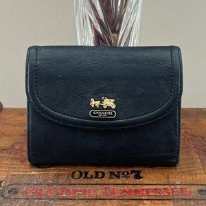 Coach Black Leather Trifold Wallet
